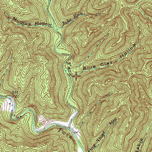 Topographic Map of Blue Clay Hollow, OH