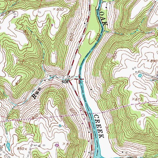 Topographic Map of Boat Run, OH
