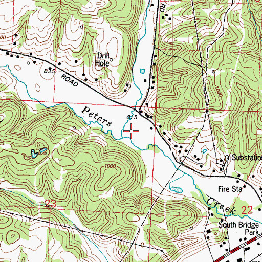 Topographic Map of Bobs Run, OH