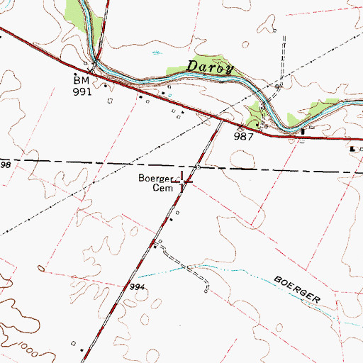 Topographic Map of Bigelow Pioneer Cemetery, OH