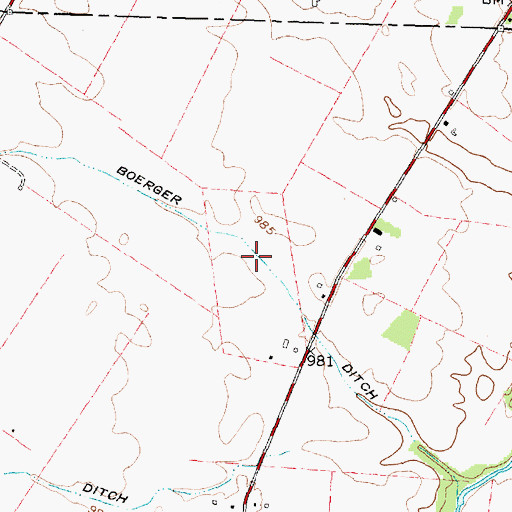 Topographic Map of Boerger Ditch, OH