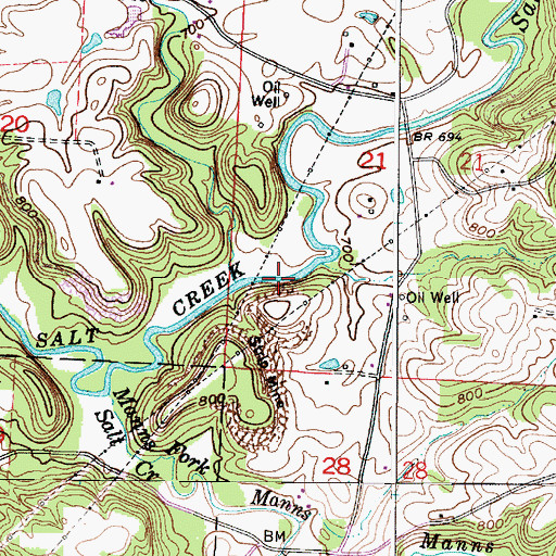 Topographic Map of Boggs Creek, OH
