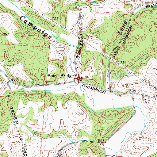 Topographic Map of Boice Bridge, OH
