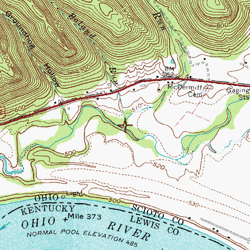 Topographic Map of Boland Run, OH