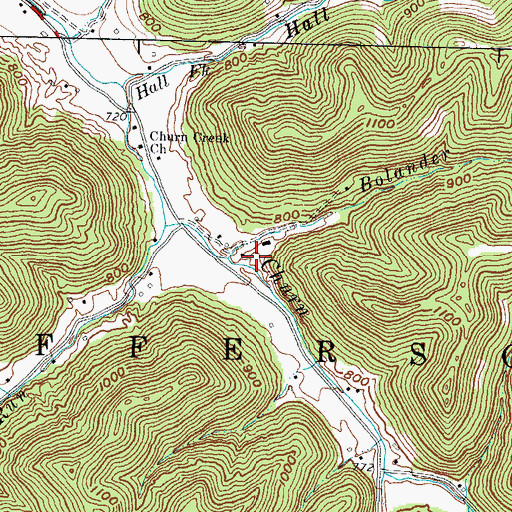Topographic Map of Bolander Run, OH