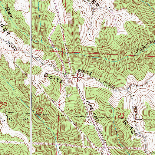 Topographic Map of Boltz Ridge, OH