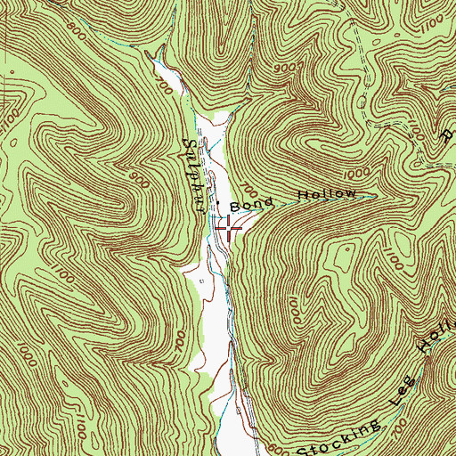 Topographic Map of Bond Hollow, OH