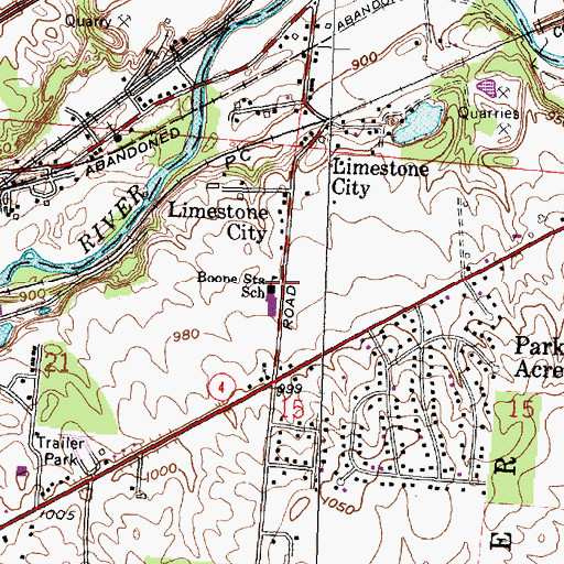 Topographic Map of Boone Station School, OH