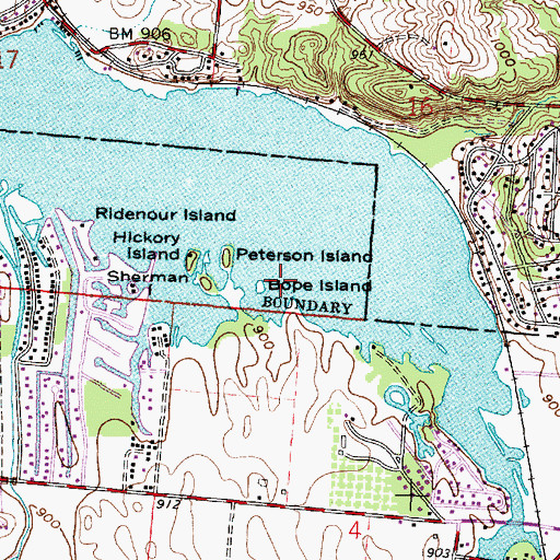 Topographic Map of Bope Island, OH