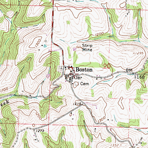 Topographic Map of Boston, OH