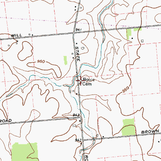 Topographic Map of Bouic Cemetery, OH