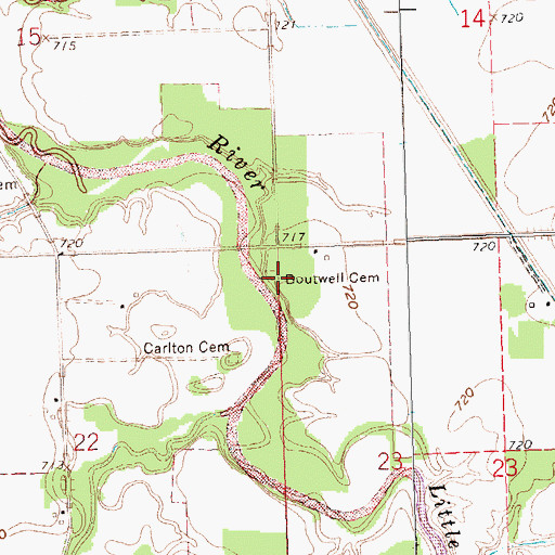 Topographic Map of Boutwell Cemetery, OH