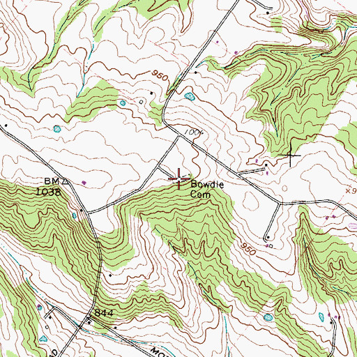 Topographic Map of Bowdle Cemetery, OH