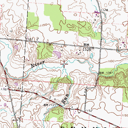 Topographic Map of Bowl Run, OH