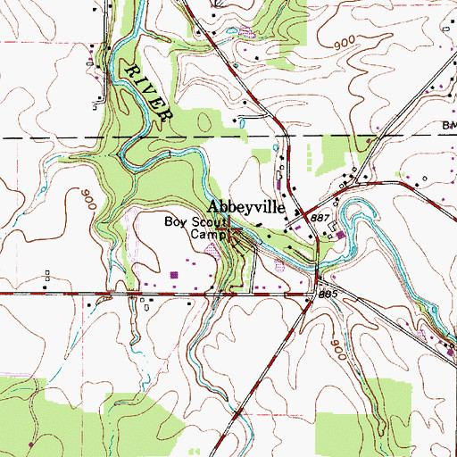 Topographic Map of Boy Scout Camp, OH