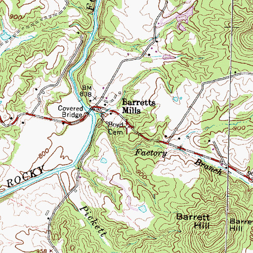Topographic Map of Boyd Cemetery, OH