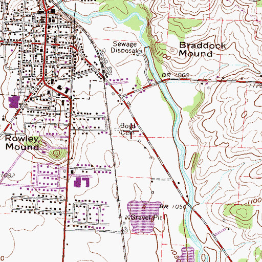 Topographic Map of Boyd Cemetery, OH