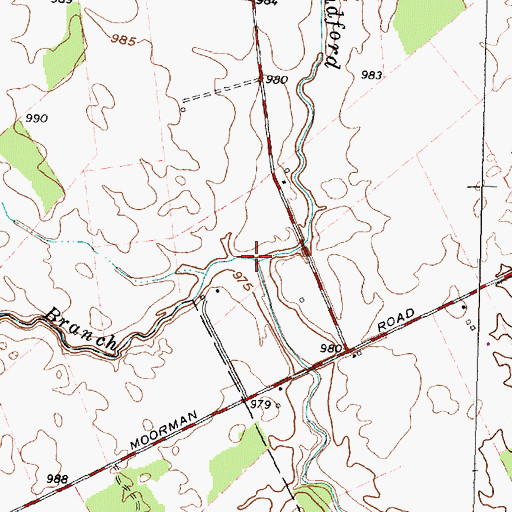 Topographic Map of Bradford Branch, OH