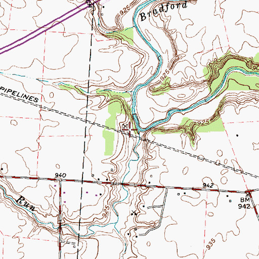 Topographic Map of Bradford Creek, OH