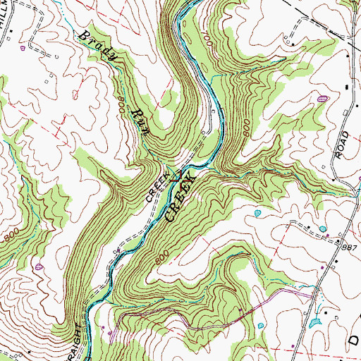 Topographic Map of Brady Run, OH