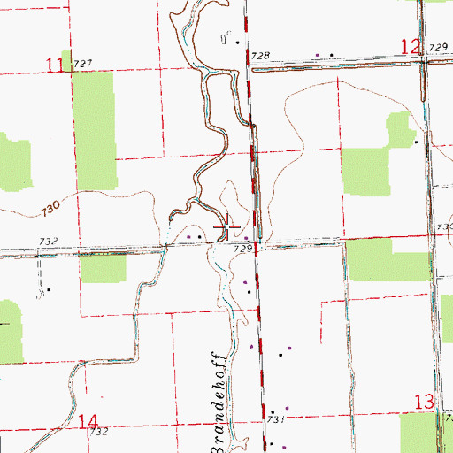 Topographic Map of Brandehoff Ditch, OH