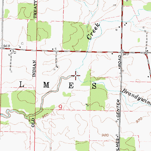 Topographic Map of Brandywine Creek, OH