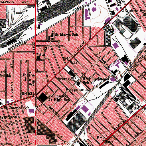 Topographic Map of William H Brett Elementary School (historical), OH