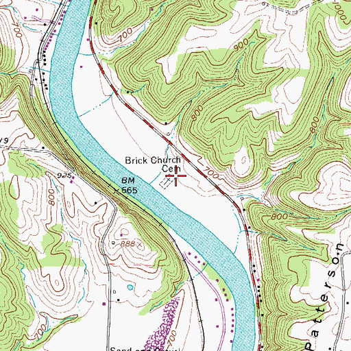 Topographic Map of Brick Church Cemetery, OH