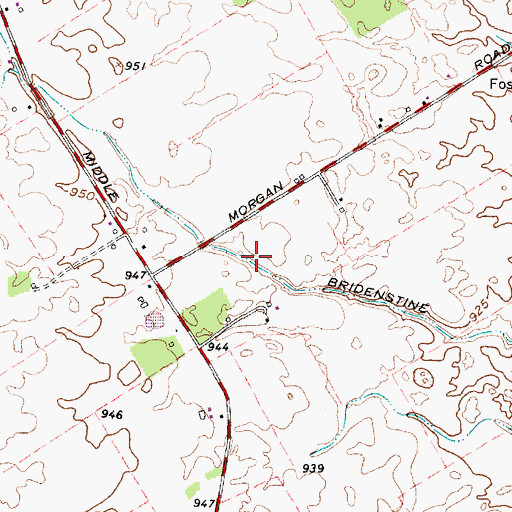 Topographic Map of Bridenstine Ditch, OH