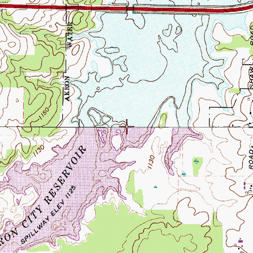 Topographic Map of Bridge Creek, OH