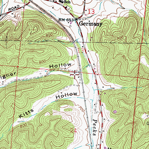 Topographic Map of Brigner Hollow, OH