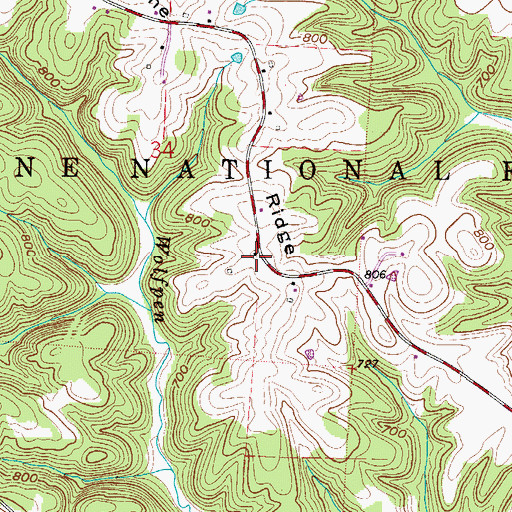 Topographic Map of Brimstone Ridge, OH