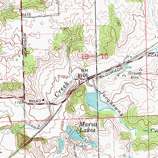 Topographic Map of Brinley Fork, OH