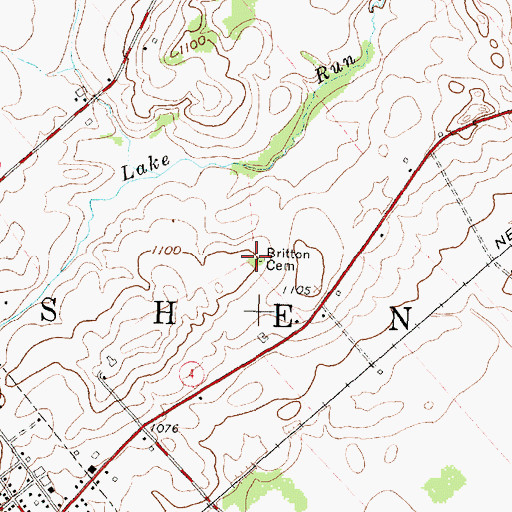 Topographic Map of Britton Cemetery, OH