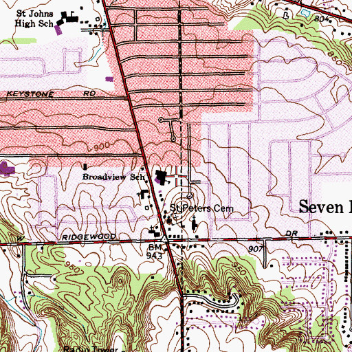 Topographic Map of Bethany Christian School, OH