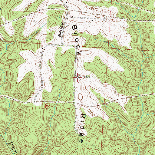 Topographic Map of Brock Ridge, OH