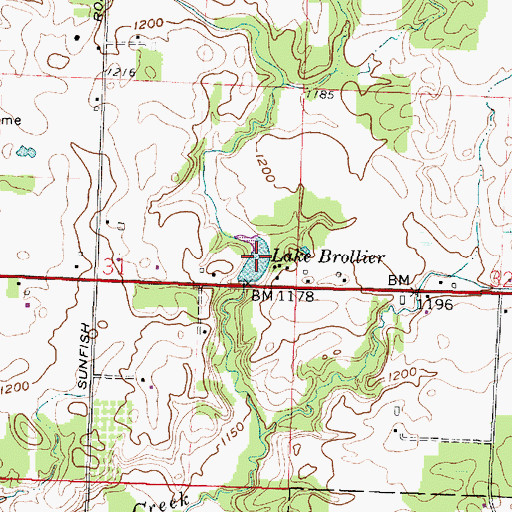 Topographic Map of Lake Brollier, OH