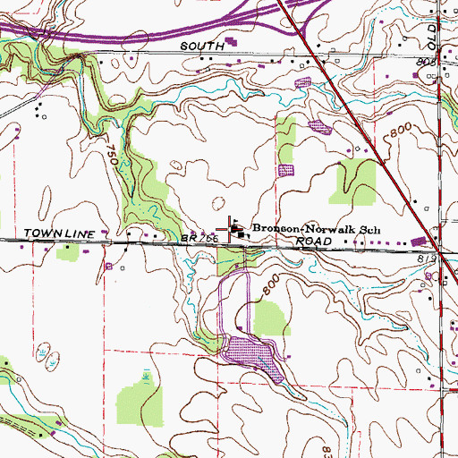 Topographic Map of Bronson-norwalk School, OH