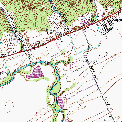 Topographic Map of Bronze Run, OH