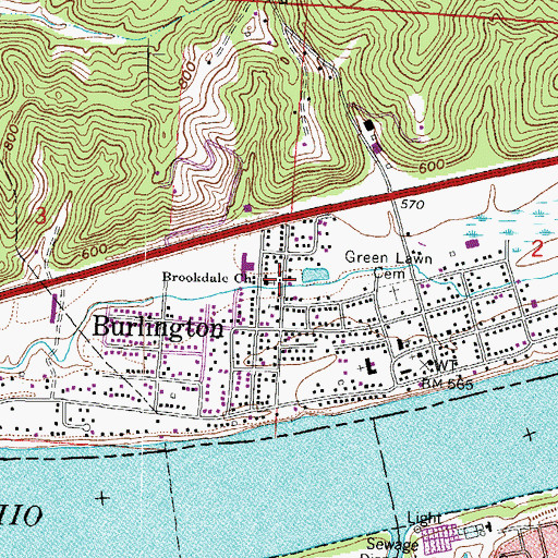 Topographic Map of Brookdale Church, OH