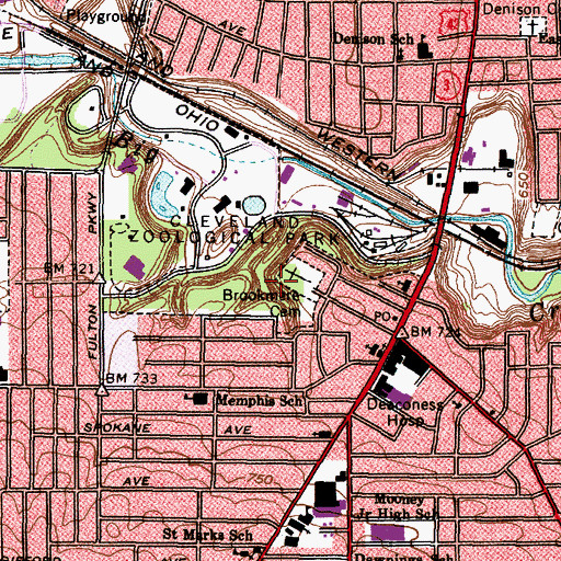 Topographic Map of Brookmere Cemetery, OH