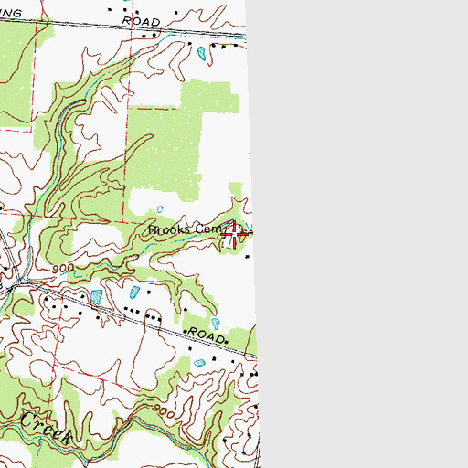 Topographic Map of Brooks Cemetery, OH