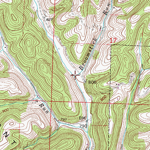 Topographic Map of Broomstick Run, OH