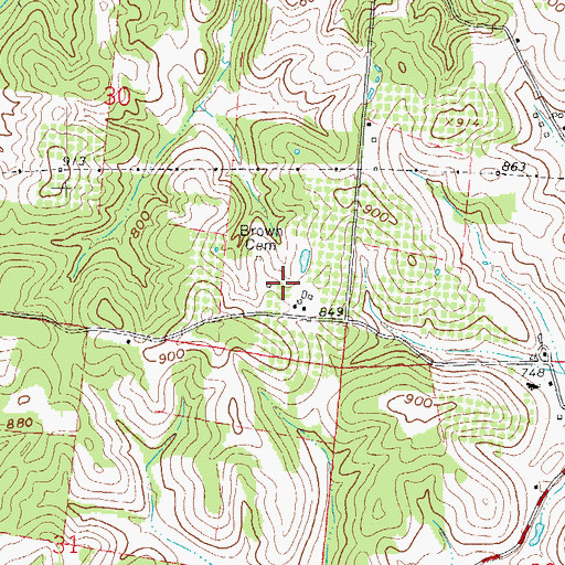Topographic Map of Brown Cemetery, OH