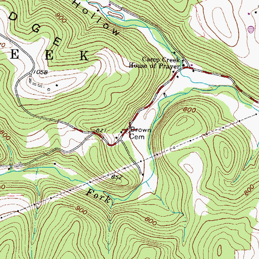 Topographic Map of Brown Cemetery, OH