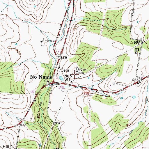 Topographic Map of Brown Cemetery, OH