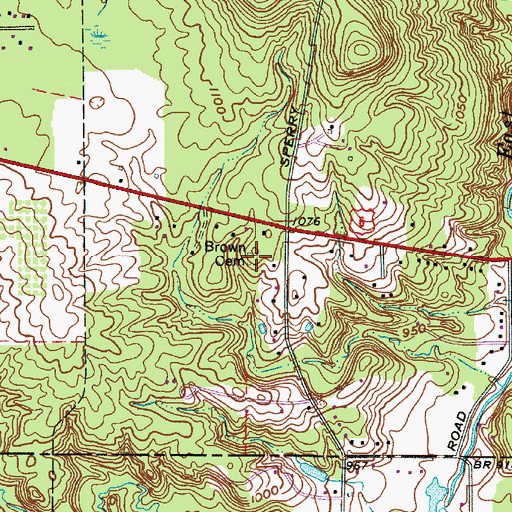 Topographic Map of Brown Cemetery, OH