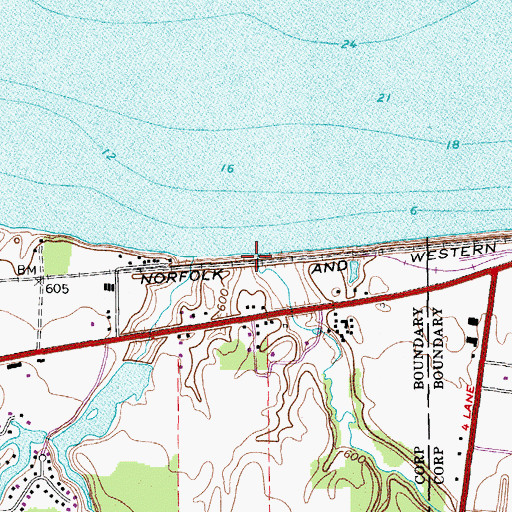 Topographic Map of Brownhelm Creek, OH