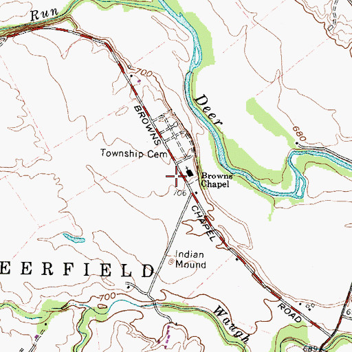 Topographic Map of Browns Chapel, OH