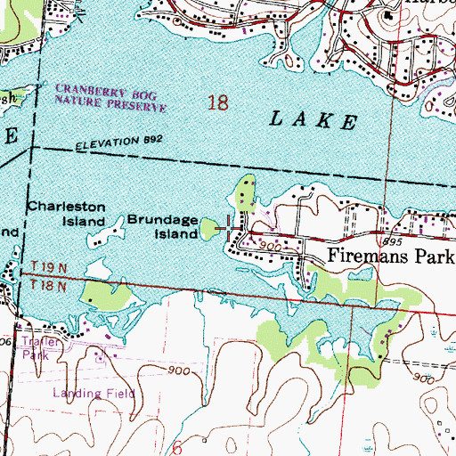 Topographic Map of Brundage Island, OH
